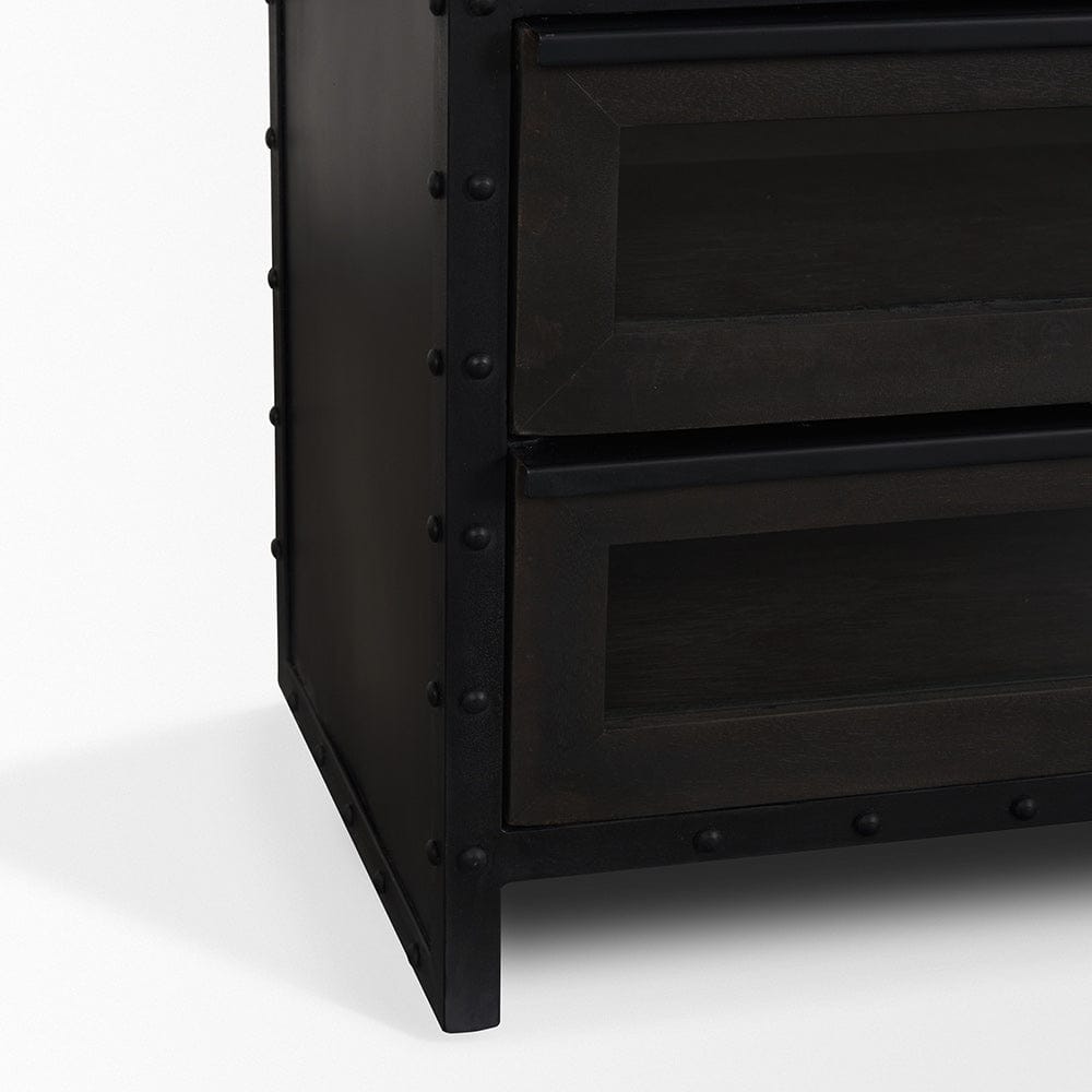 Mercana - Gehry 72.3" H Dark Brown Metal Brown Wood and Glass Door Display Cabinet - 67533 view 10