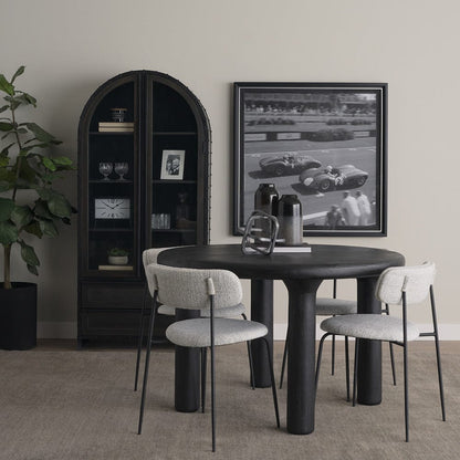 Mercana - Gehry 72.3" H Dark Brown Metal Brown Wood and Glass Door Display Cabinet - 67533 view 13