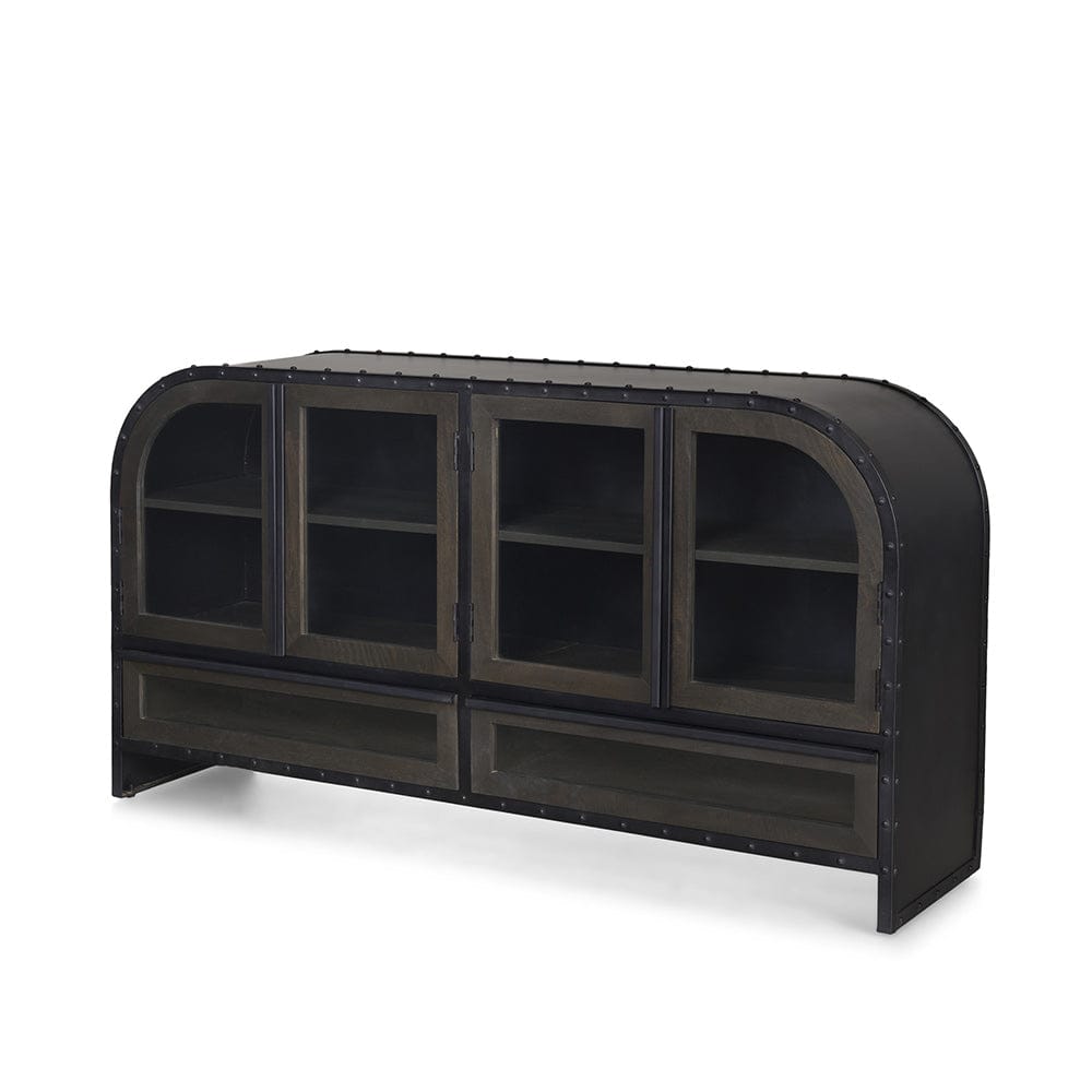 Mercana - Gehry I 62.3x16.5 Black Metal Frame w/Wood Accent 4 Cabinet Door Two Drawer Sideboard - 67532 view 1