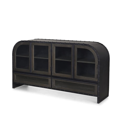 Mercana - Gehry I 62.3x16.5 Black Metal Frame w/Wood Accent 4 Cabinet Door Two Drawer Sideboard - 67532 view 1