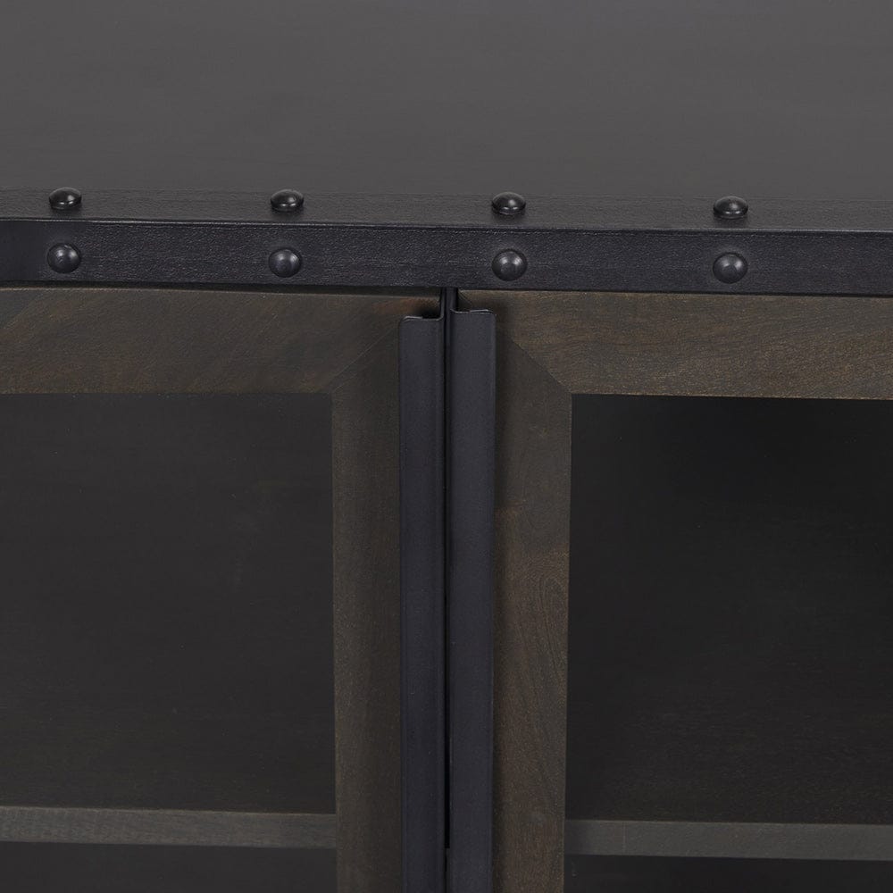 Mercana - Gehry I 62.3x16.5 Black Metal Frame w/Wood Accent 4 Cabinet Door Two Drawer Sideboard - 67532 view 8