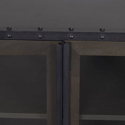 Mercana - Gehry I 62.3x16.5 Black Metal Frame w/Wood Accent 4 Cabinet Door Two Drawer Sideboard - 67532 view 8