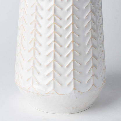 Mercana - Gemma II Metal Glossy White Chevron Vase - 68819_CLOSEOUT view 4
