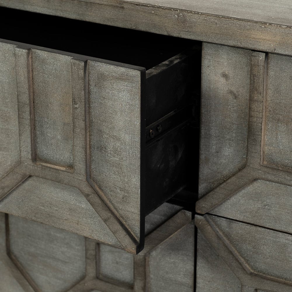 Mercana - Genevieve II 70x15.8 Gray Fir Veneer W/Gold Metal Frame Base 9 Drawer Sideboard - 68116_CLOSEOUT view 5