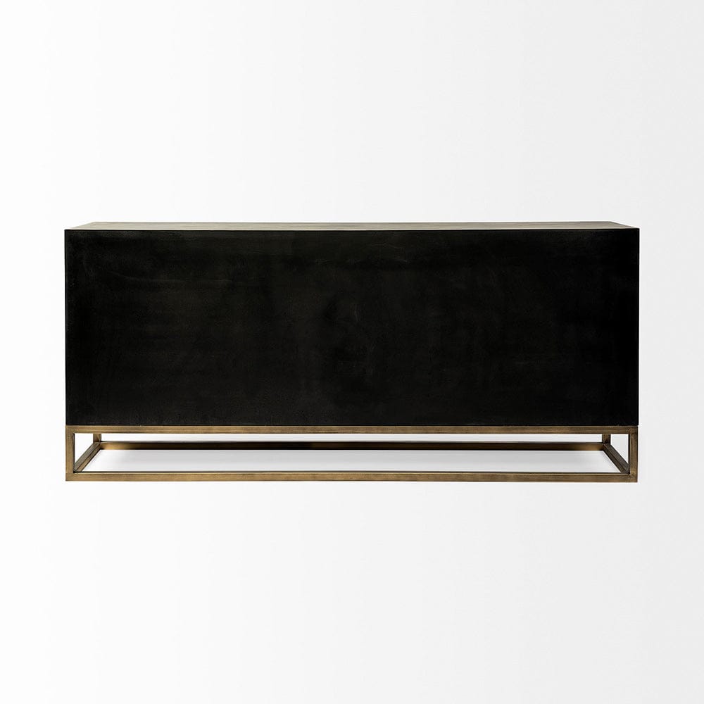 Mercana - Genevieve II 70x15.8 Gray Fir Veneer W/Gold Metal Frame Base 9 Drawer Sideboard - 68116_CLOSEOUT view 9