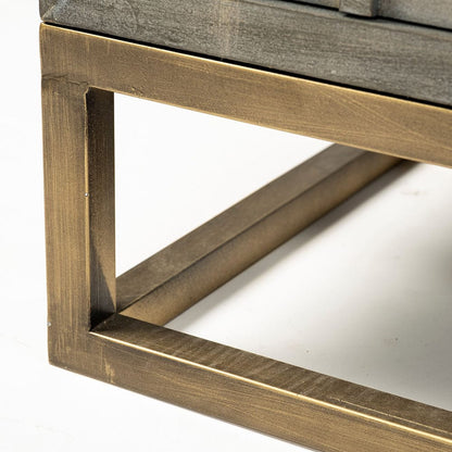 Mercana - Genevieve II 70x15.8 Gray Fir Veneer W/Gold Metal Frame Base 9 Drawer Sideboard - 68116_CLOSEOUT view 11