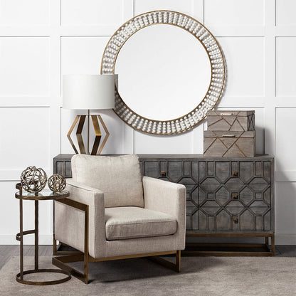 Mercana - Genevieve II 70x15.8 Gray Fir Veneer W/Gold Metal Frame Base 9 Drawer Sideboard - 68116_CLOSEOUT view 12