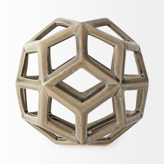 Mercana - Geom 7.1L x 7.1W x 7.1H Tan Ceramic Geometric Object - 69480 view 2