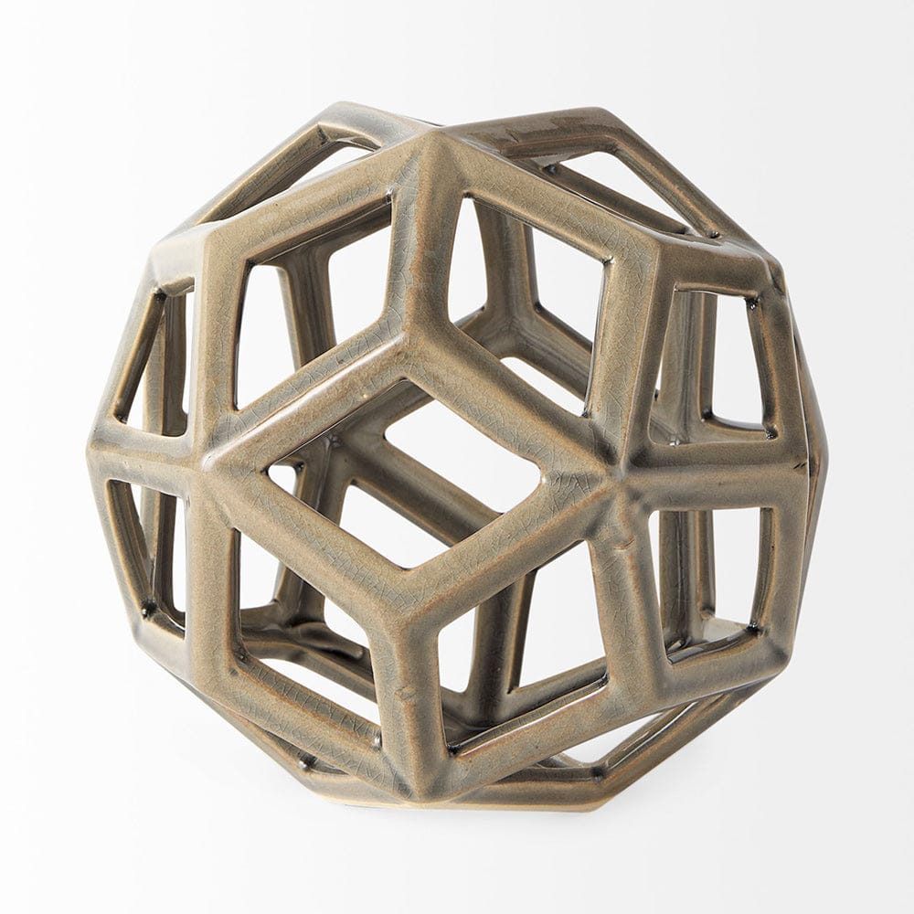 Mercana - Geom 7.1L x 7.1W x 7.1H Tan Ceramic Geometric Object - 69480 view 3