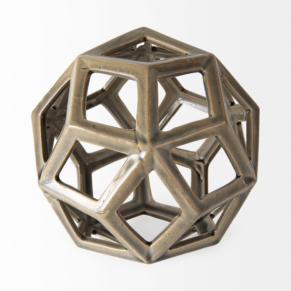 Mercana - Geom 7.1L x 7.1W x 7.1H Tan Ceramic Geometric Object - 69480 view 4