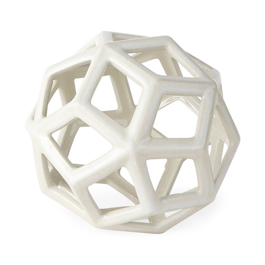 Mercana - Geom 7.1L x 7.1W x 7.1H White Ceramic Geometric Object - 69479 view 1