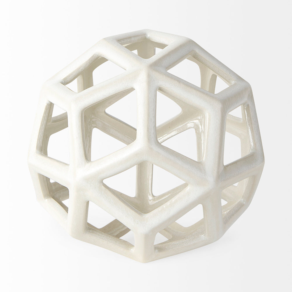 Mercana - Geom 7.1L x 7.1W x 7.1H White Ceramic Geometric Object - 69479 view 2