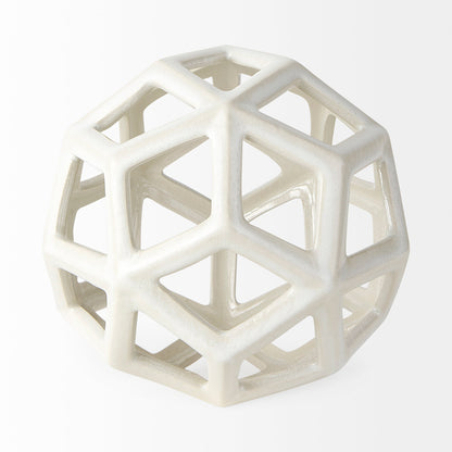 Mercana - Geom 7.1L x 7.1W x 7.1H White Ceramic Geometric Object - 69479 view 2