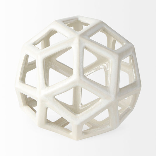 Mercana - Geom 7.1L x 7.1W x 7.1H White Ceramic Geometric Object - 69479 view 2