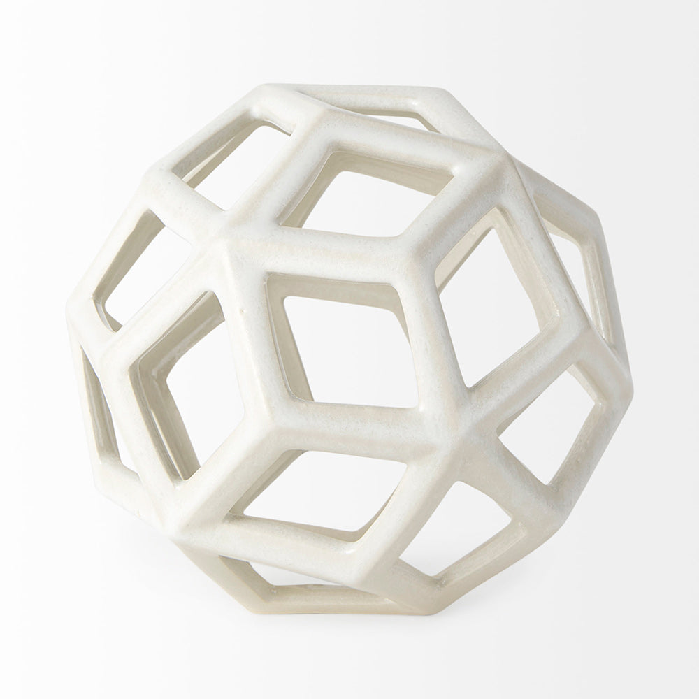 Mercana - Geom 7.1L x 7.1W x 7.1H White Ceramic Geometric Object - 69479 view 3