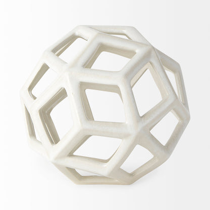 Mercana - Geom 7.1L x 7.1W x 7.1H White Ceramic Geometric Object - 69479 view 3