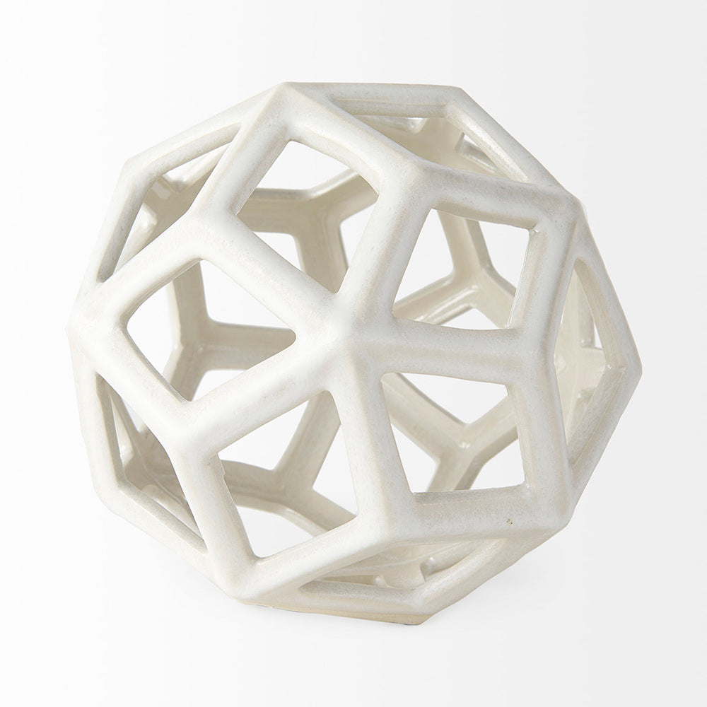 Mercana - Geom 7.1L x 7.1W x 7.1H White Ceramic Geometric Object - 69479 view 4