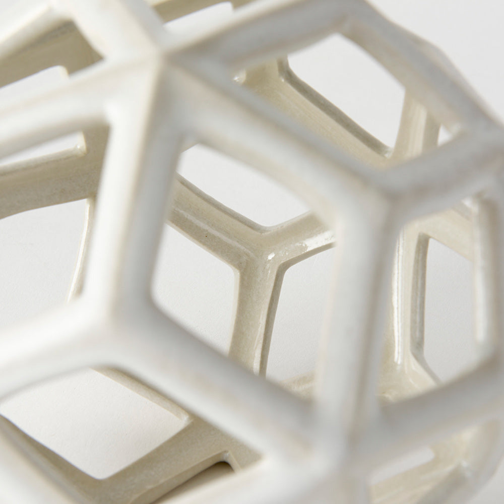 Mercana - Geom 7.1L x 7.1W x 7.1H White Ceramic Geometric Object - 69479 view 5