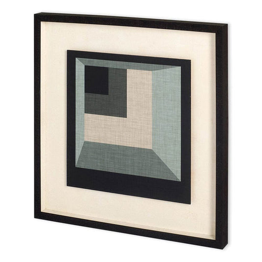 Mercana - Geometric Perspective I by June Vess a Hand Embellished Textured Framed Decograph Art Print - 11029 view 1