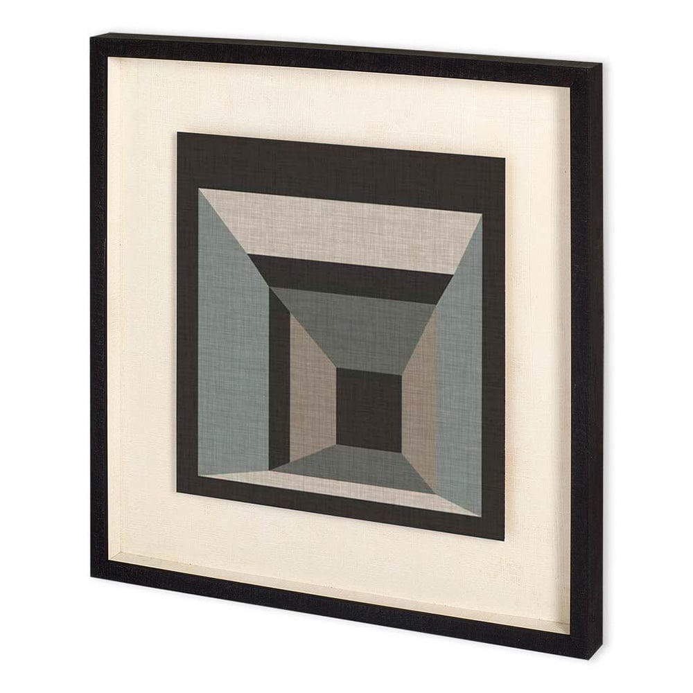 Mercana - Geometric Perspective III by June Vess a Hand Embellished Textured Framed Decograph Art Print - 11030 view 1
