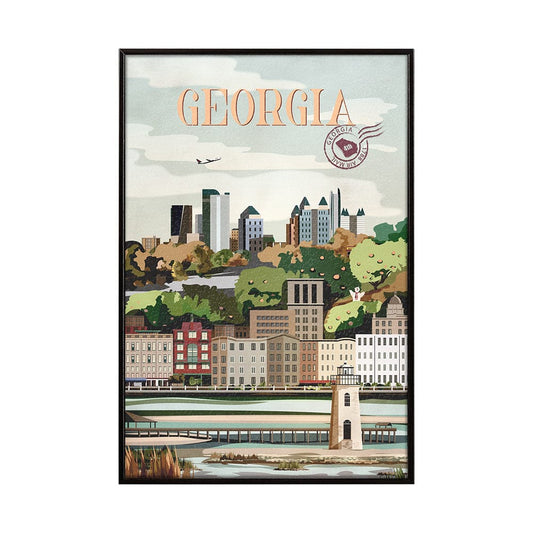 Mercana - Georgia Go USA SM by Mercana Studio a Hand Embellished Decograph Framed Art Print - 14156 view 1