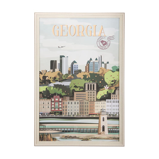Mercana - Georgia Go USA XL by Mercana Studio a Hand Embellished Decograph Framed Art Print under Glass - 14158 view 1