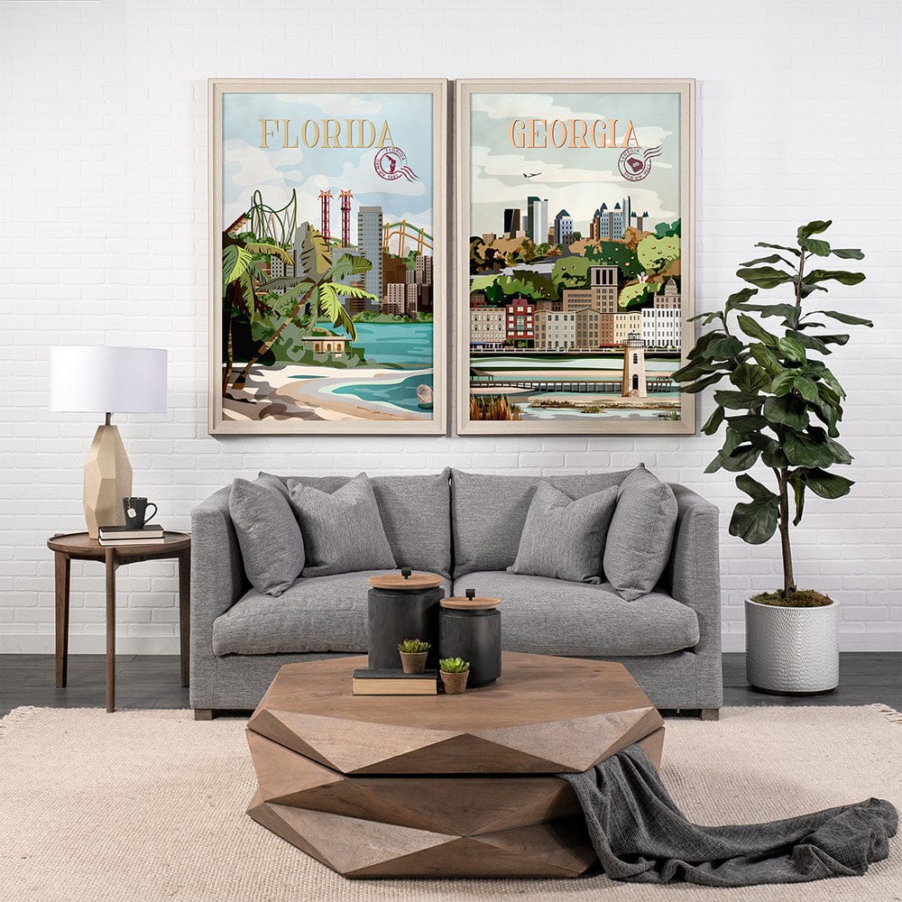 Mercana - Georgia Go USA XL by Mercana Studio a Hand Embellished Decograph Framed Art Print under Glass - 14158 view 9