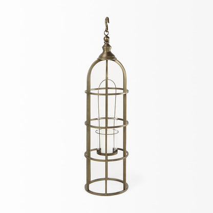 Mercana - Gerson I Large Cage-Style Gold Metal Candle Holder Lantern - 67697 view 4