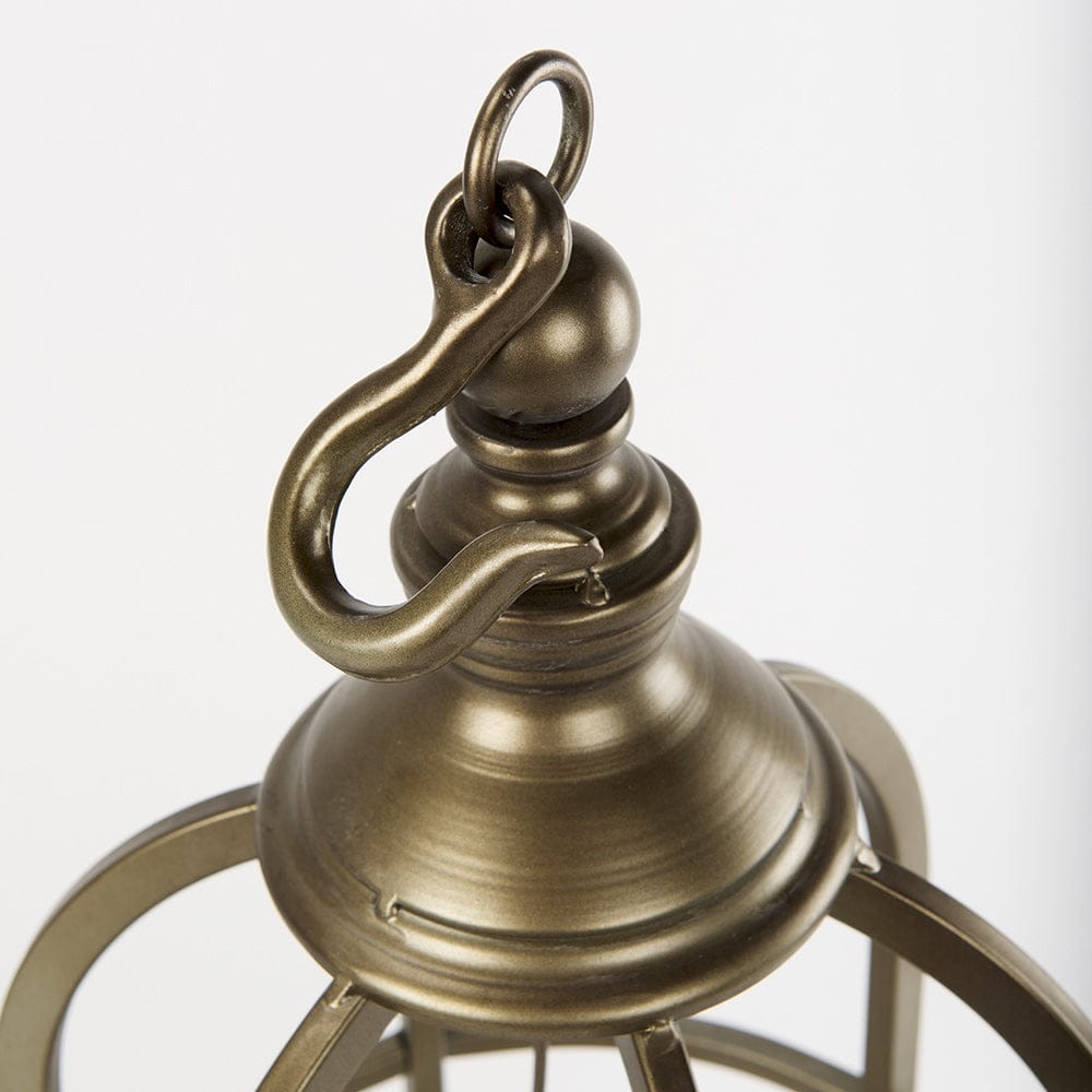 Mercana - Gerson I Large Cage-Style Gold Metal Candle Holder Lantern - 67697 view 6