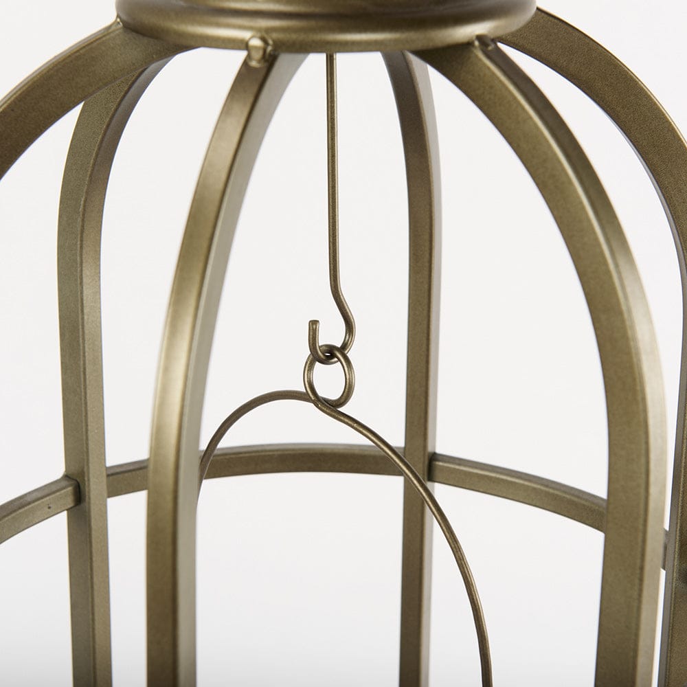 Mercana - Gerson I Large Cage-Style Gold Metal Candle Holder Lantern - 67697 view 8