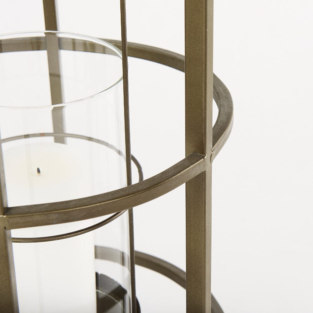 Mercana - Gerson I Large Cage-Style Gold Metal Candle Holder Lantern - 67697 view 9