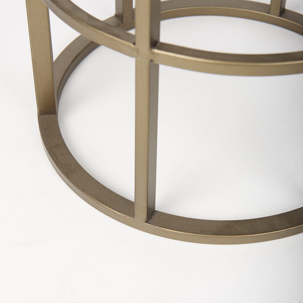 Mercana - Gerson II Small Cage-Style Gold Metal Candle Holder Lantern - 67698 view 10