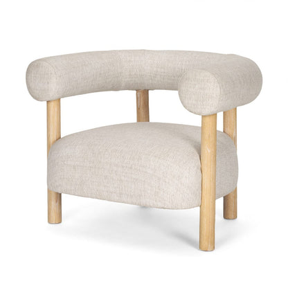Mercana - Gianna Open Back Light Brown Wood w/ Oatmeal Fabric Accent Chair - 70585 view 1