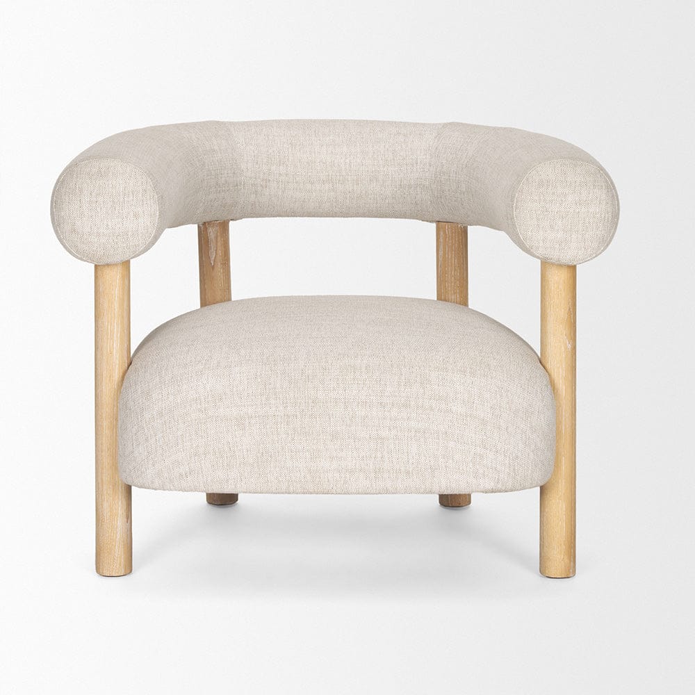 Mercana - Gianna Open Back Light Brown Wood w/ Oatmeal Fabric Accent Chair - 70585 view 2
