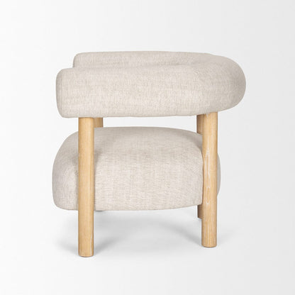Mercana - Gianna Open Back Light Brown Wood w/ Oatmeal Fabric Accent Chair - 70585 view 3