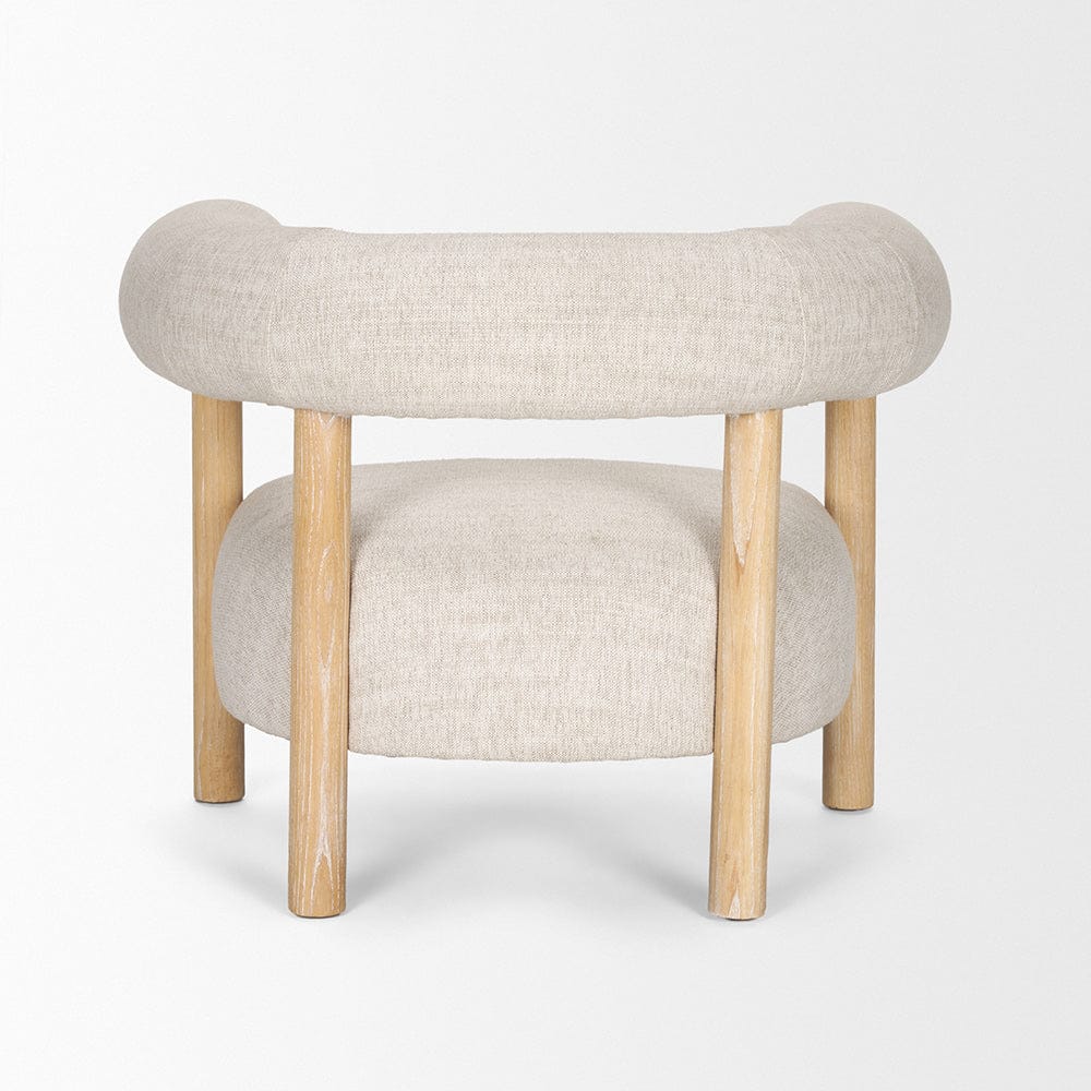 Mercana - Gianna Open Back Light Brown Wood w/ Oatmeal Fabric Accent Chair - 70585 view 4