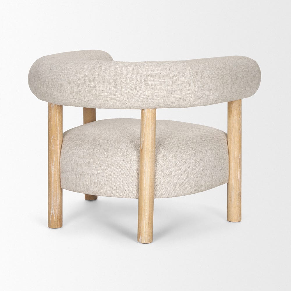 Mercana - Gianna Open Back Light Brown Wood w/ Oatmeal Fabric Accent Chair - 70585 view 5