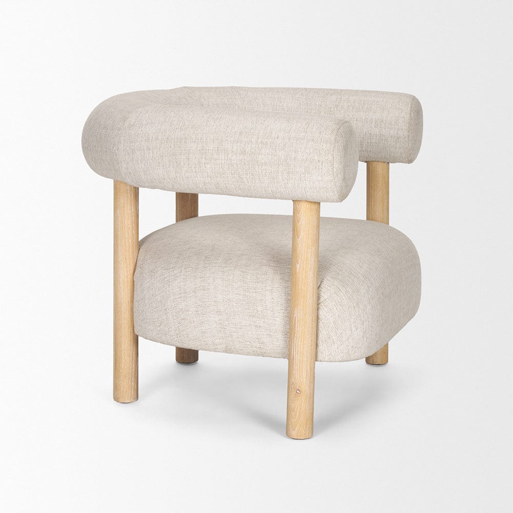 Mercana - Gianna Open Back Light Brown Wood w/ Oatmeal Fabric Accent Chair - 70585 view 6