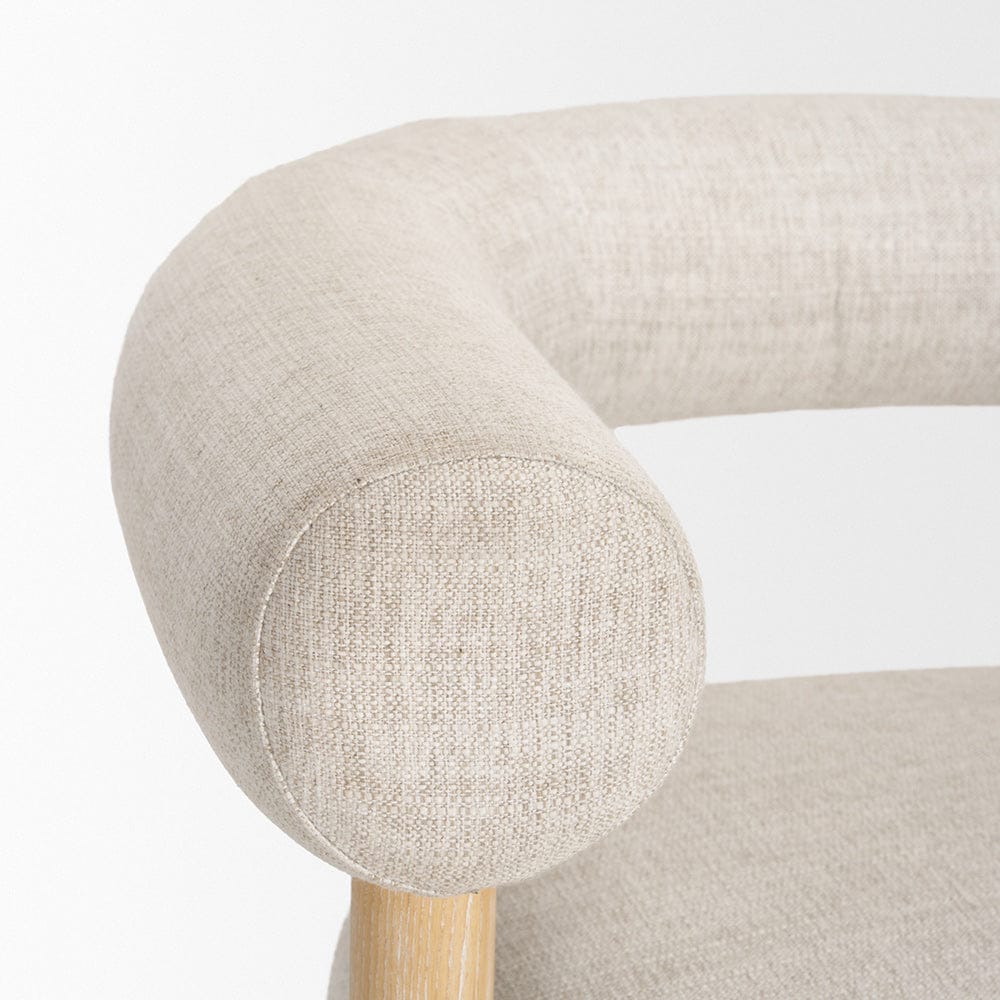 Mercana - Gianna Open Back Light Brown Wood w/ Oatmeal Fabric Accent Chair - 70585 view 7
