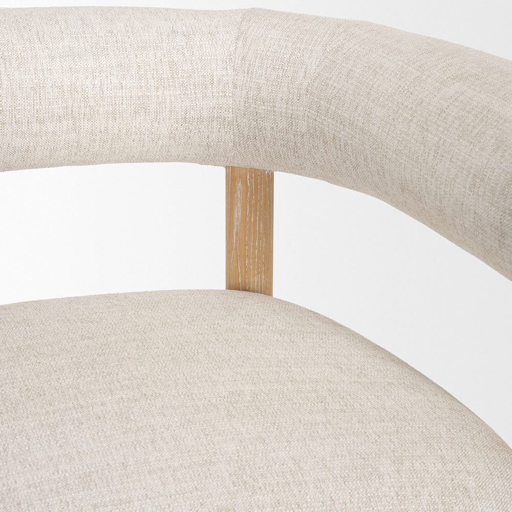 Mercana - Gianna Open Back Light Brown Wood w/ Oatmeal Fabric Accent Chair - 70585 view 8