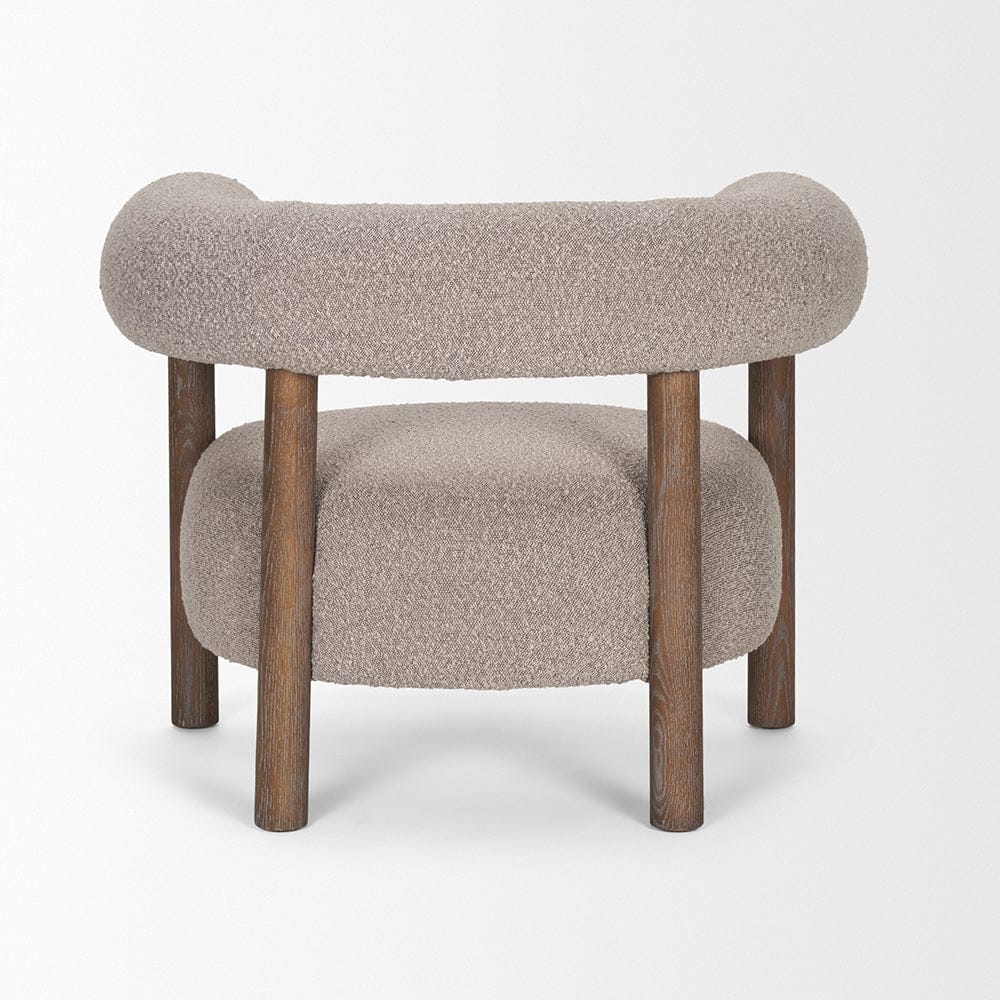 Mercana - Gianna Open Back Medium Brown Wood w/ Taupe Boucle Fabric Accent Chair - 70584 view 4