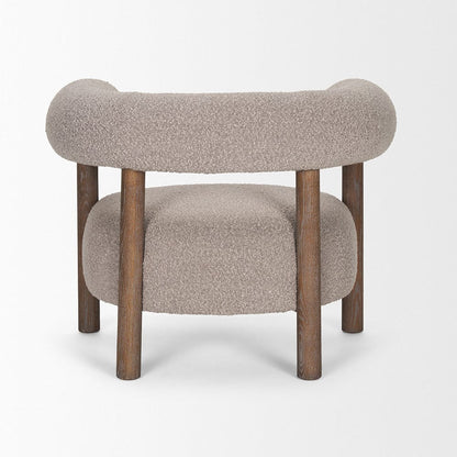 Mercana - Gianna Open Back Medium Brown Wood w/ Taupe Boucle Fabric Accent Chair - 70584 view 4