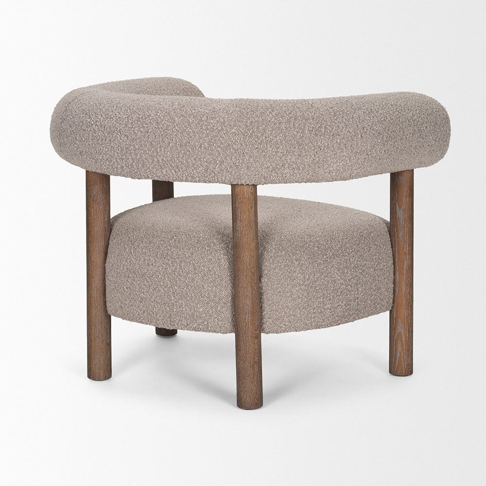 Mercana - Gianna Open Back Medium Brown Wood w/ Taupe Boucle Fabric Accent Chair - 70584 view 5