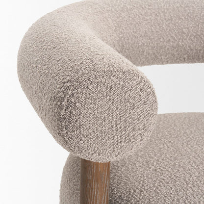 Mercana - Gianna Open Back Medium Brown Wood w/ Taupe Boucle Fabric Accent Chair - 70584 view 7