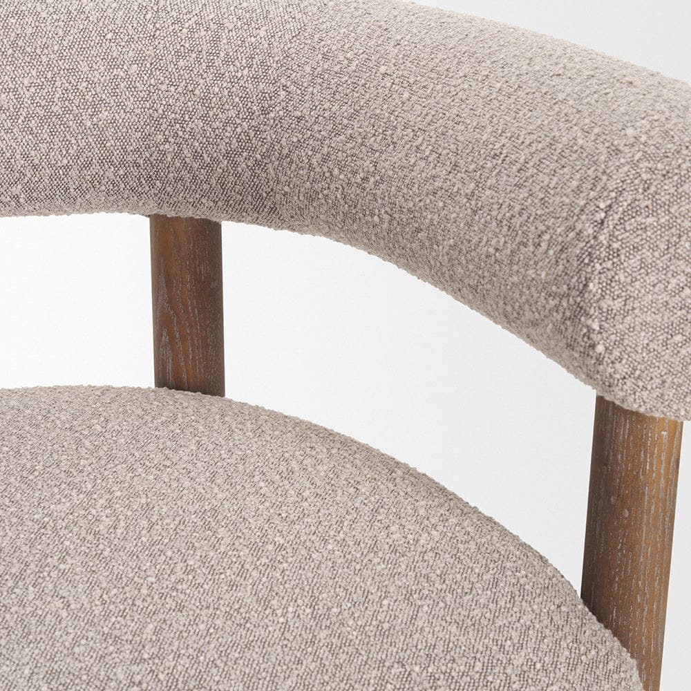 Mercana - Gianna Open Back Medium Brown Wood w/ Taupe Boucle Fabric Accent Chair - 70584 view 8