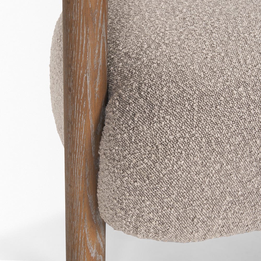 Mercana - Gianna Open Back Medium Brown Wood w/ Taupe Boucle Fabric Accent Chair - 70584 view 9
