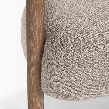 Mercana - Gianna Open Back Medium Brown Wood w/ Taupe Boucle Fabric Accent Chair - 70584 view 9