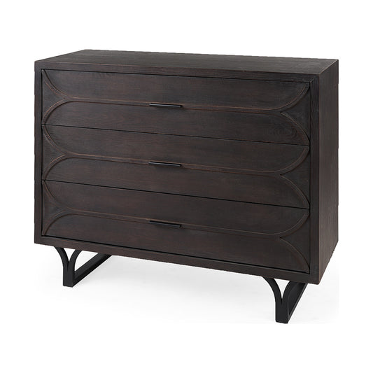 Mercana - Giselle I 40L x 16W Dark Brown Fir Veneer 3 Drawer Accent Cabinet - 69373 view 1