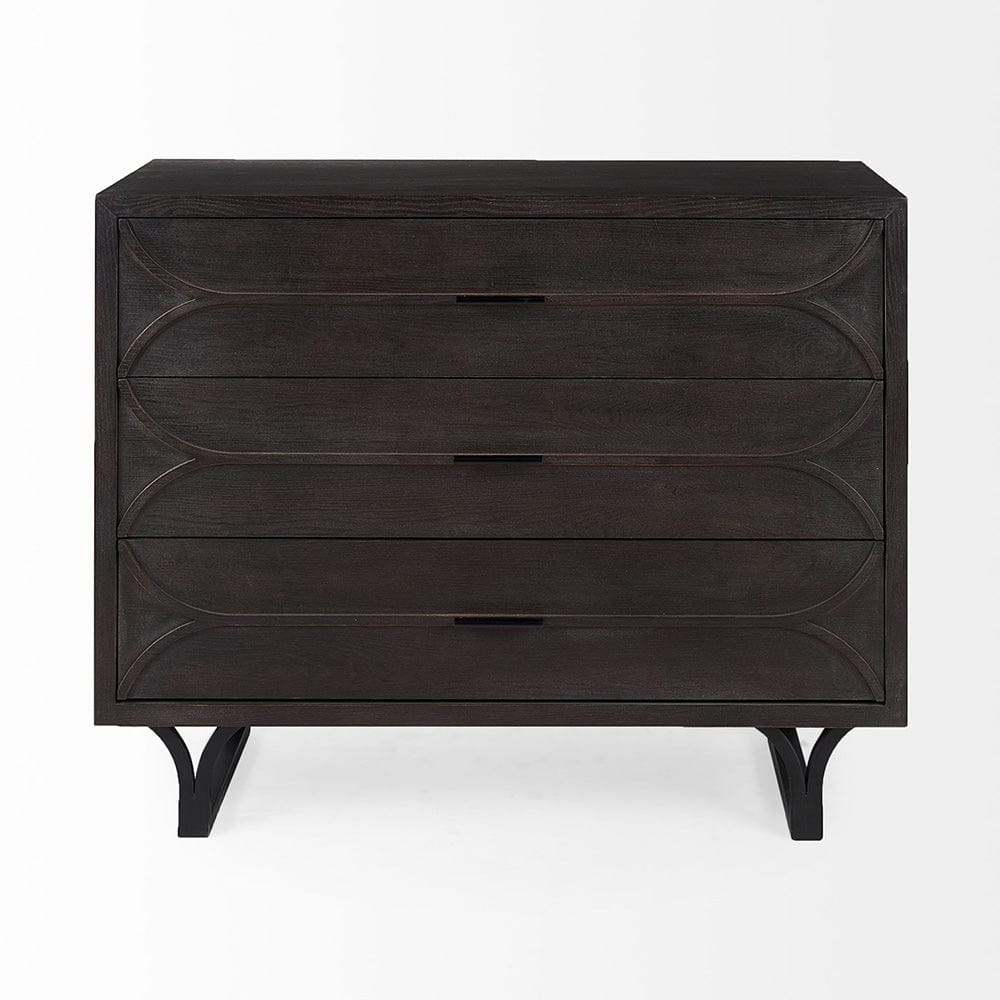Mercana - Giselle I 40L x 16W Dark Brown Fir Veneer 3 Drawer Accent Cabinet - 69373 view 2