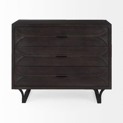 Mercana - Giselle I 40L x 16W Dark Brown Fir Veneer 3 Drawer Accent Cabinet - 69373 view 2
